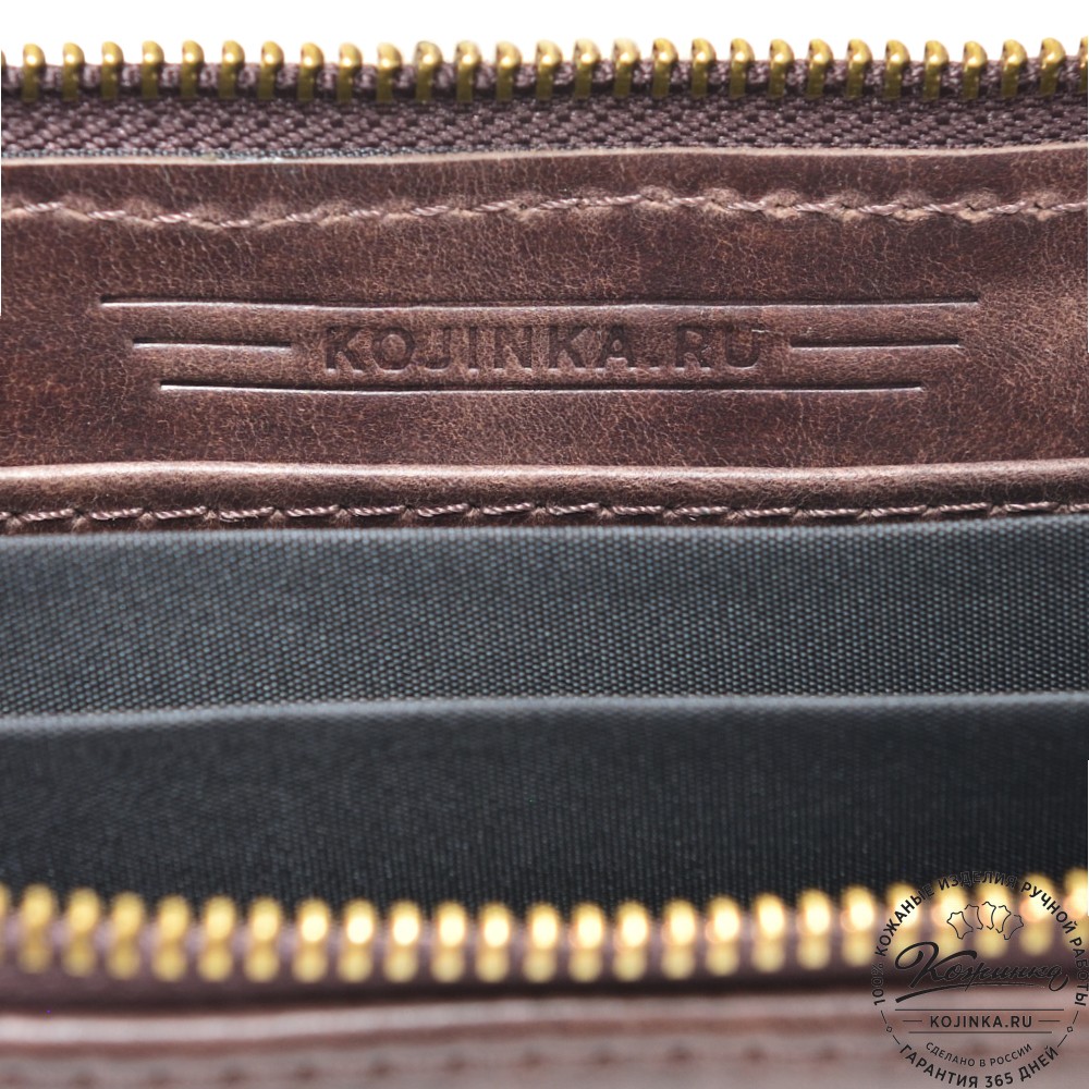  Кожаное портмоне Амстердам (темно-коричневый антик)