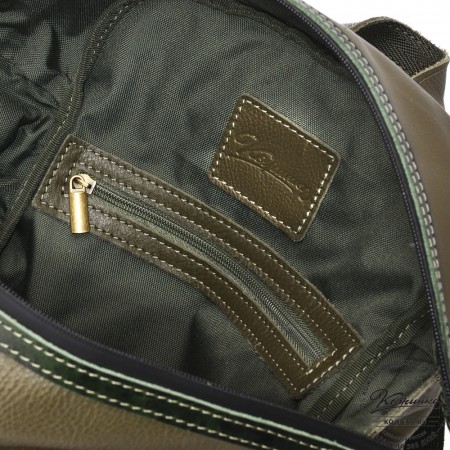  Кожаный рюкзак "Аргентум" (олива) 