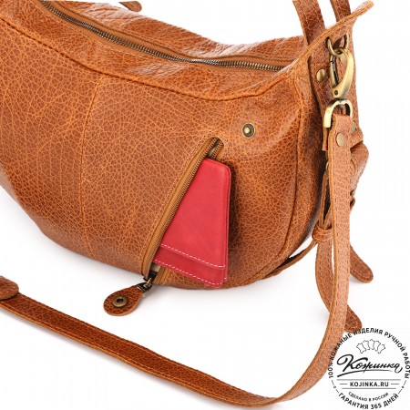  Женская кожаная сумка "Техас" (фактура рыжий)