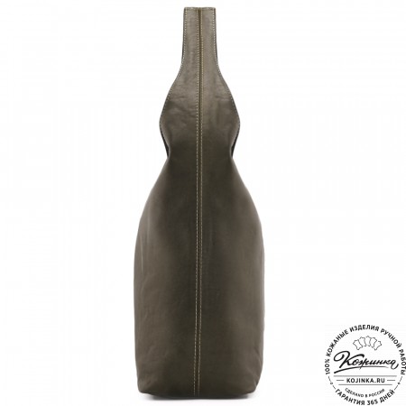 Женская кожаная сумка "Винтаж" с ключницей (хаки гладкая кожа) 