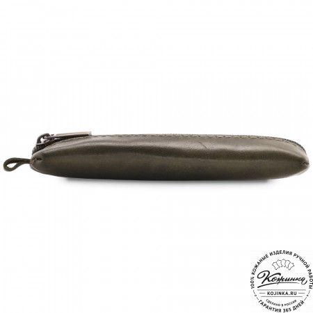Женская кожаная сумка "Винтаж" с ключницей (хаки гладкая кожа) 