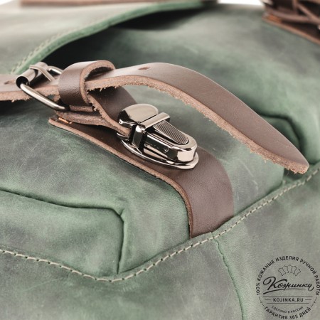 Кожаная сумка "Форман" (изумруд крейзи)