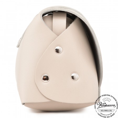 Женская кожаная сумка "Милла макси" (бежевая)