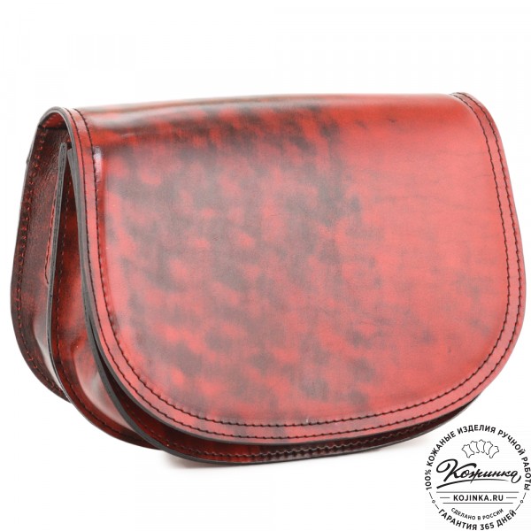 Женская кожаная сумка "Аргентина" (глянец красный). фото 1