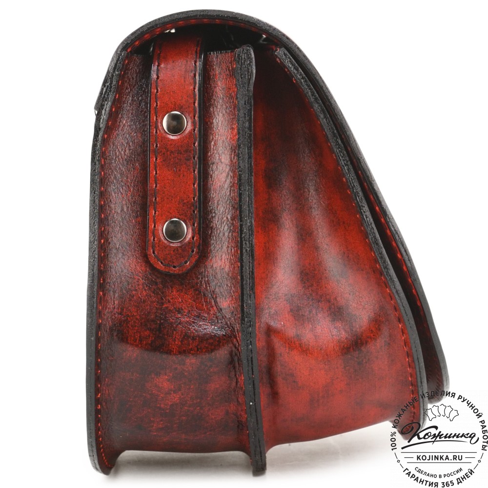 Женская кожаная сумка "Аргентина" (глянец красный)