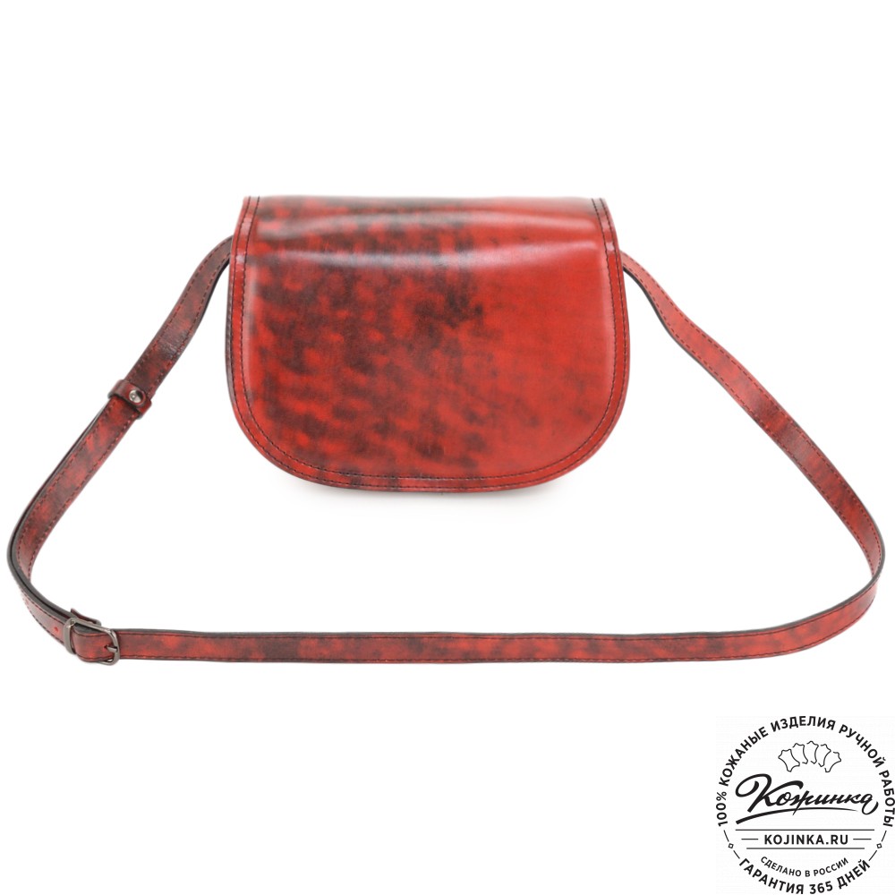 Женская кожаная сумка "Аргентина" (глянец красный)