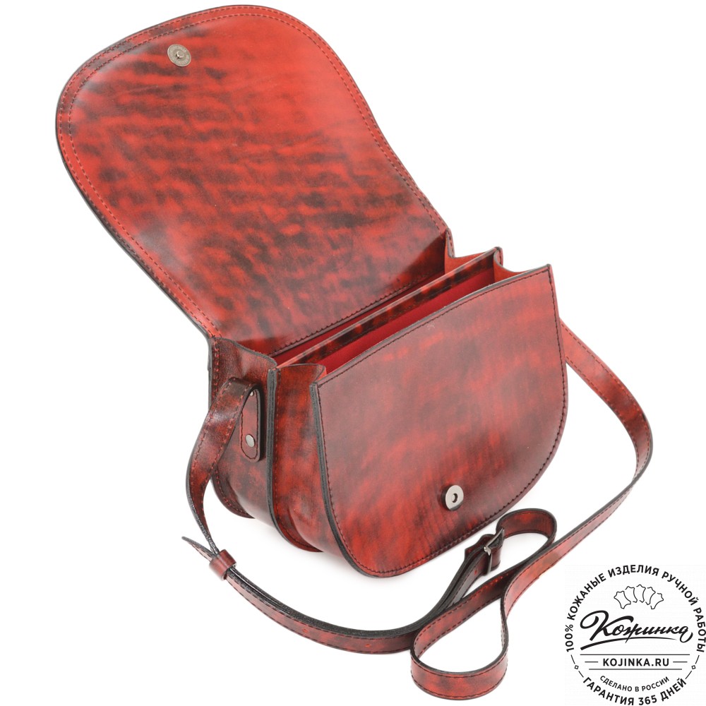 Женская кожаная сумка "Аргентина" (глянец красный)