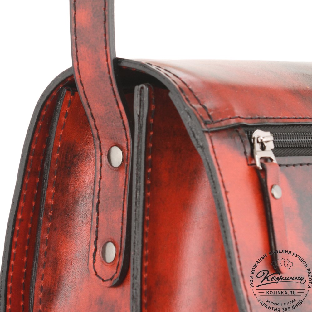 Женская кожаная сумка "Аргентина" (глянец красный)