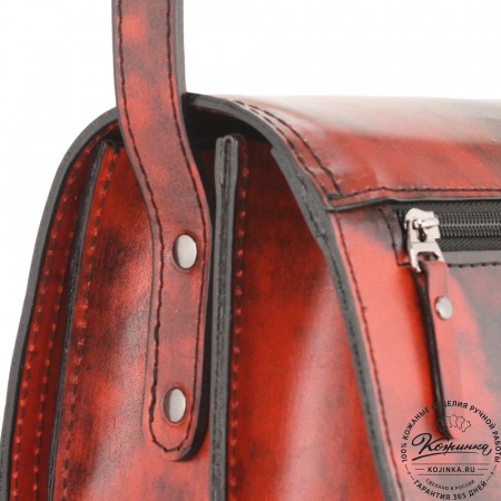 Женская кожаная сумка "Аргентина" (глянец красный)