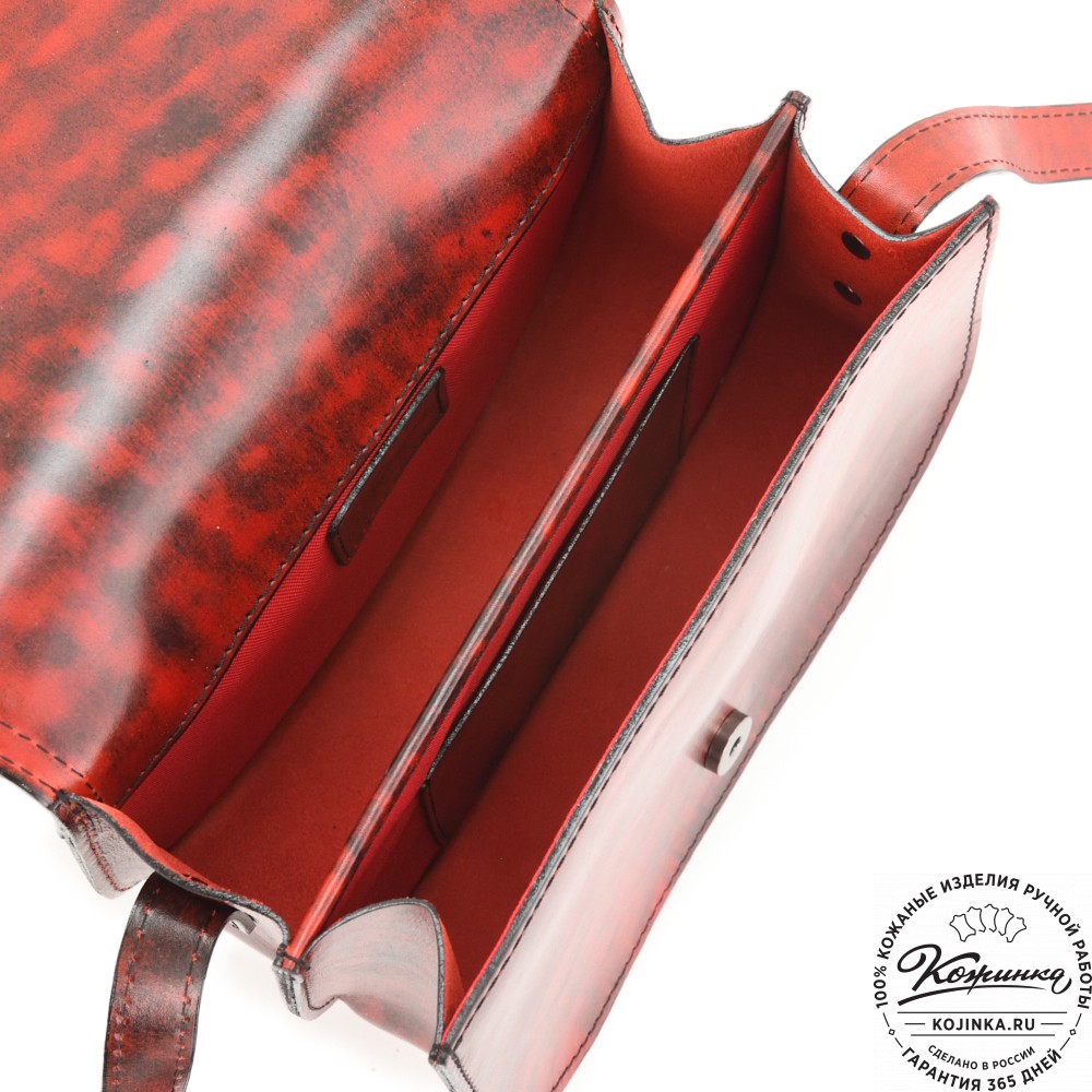 Женская кожаная сумка "Аргентина" (глянец красный)