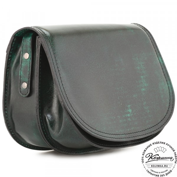 Женская кожаная сумка "Аргентина" (глянец зелёный). фото 1
