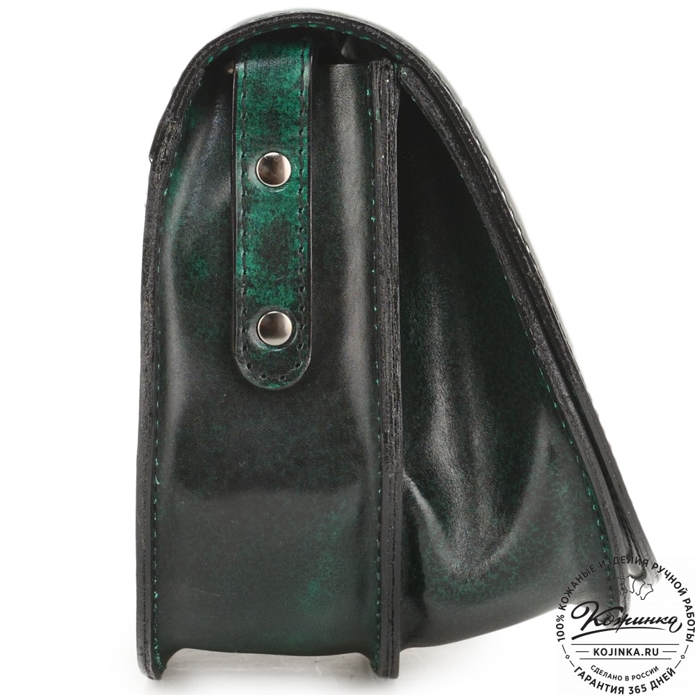 Женская кожаная сумка "Аргентина" (глянец зелёный)