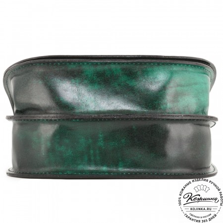 Женская кожаная сумка "Аргентина" (глянец зелёный)