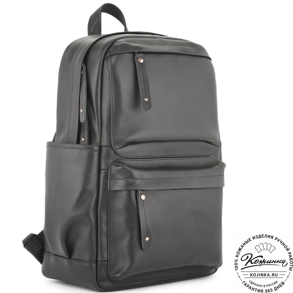 Кожаный рюкзак "Дунай" (черный)