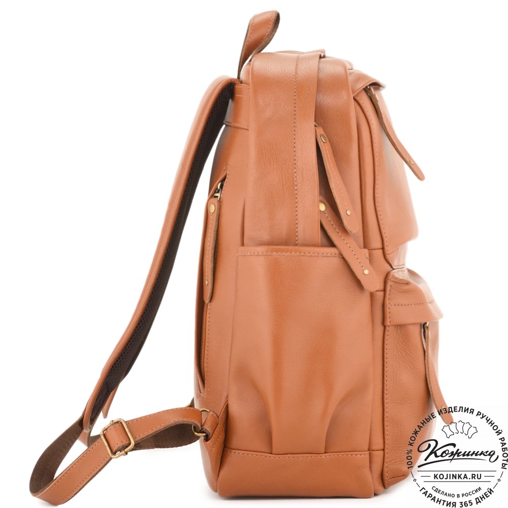 Кожаный рюкзак "Дунай" (рыжий)