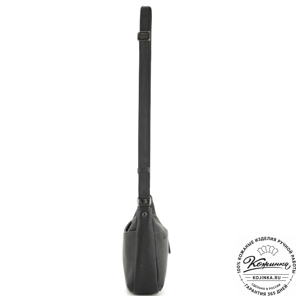 Женская кожаная сумка "Нева" (фактура чёрный)