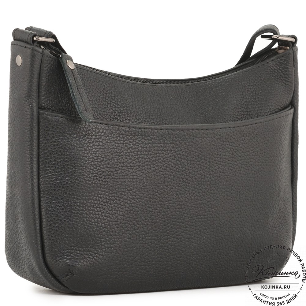 Женская кожаная сумка "Нева" (фактура чёрный)