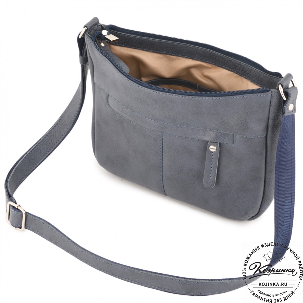 Женская кожаная сумка "Нева" (джинс)