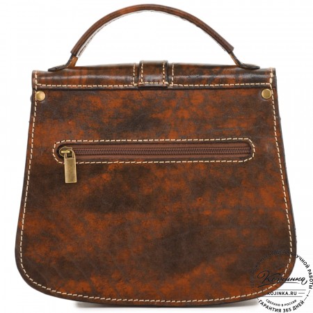 Кожаная сумка ручной работы "Париж" - с ручкой (глянец старение)