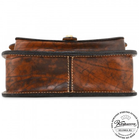 Кожаная сумка ручной работы "Париж" - с ручкой (глянец старение)