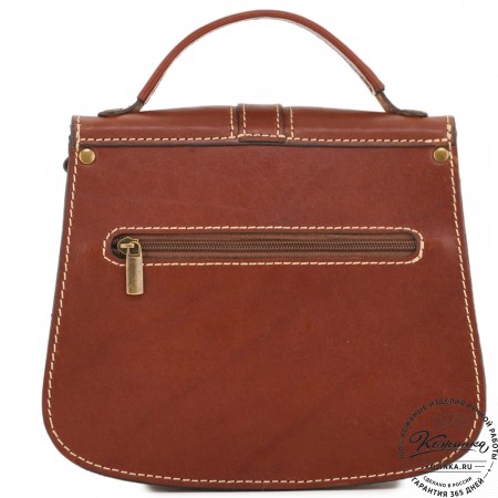 Кожаная сумка ручной работы "Париж" - с ручкой (коньяк)