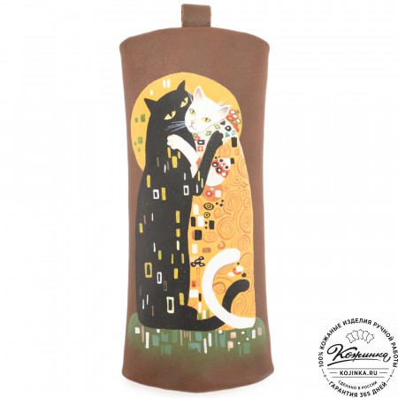 Кожаная ключница «Соло» "Коты Климта"