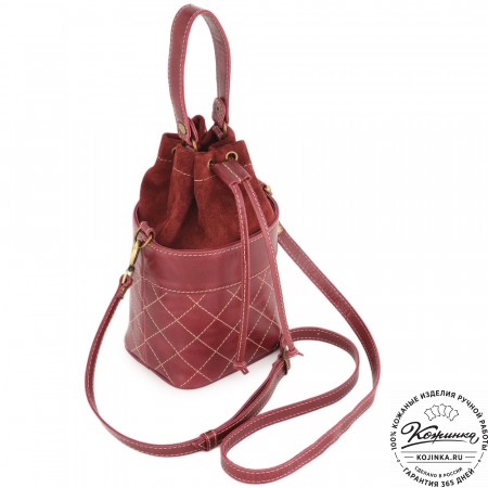 Женская кожаная сумка "Жизель" (бордо)