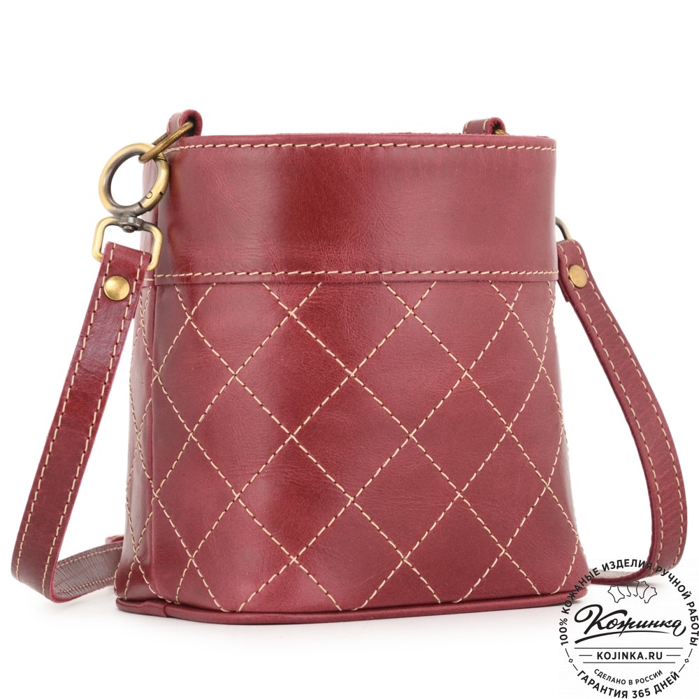 Женская кожаная сумка "Жизель" (бордо)