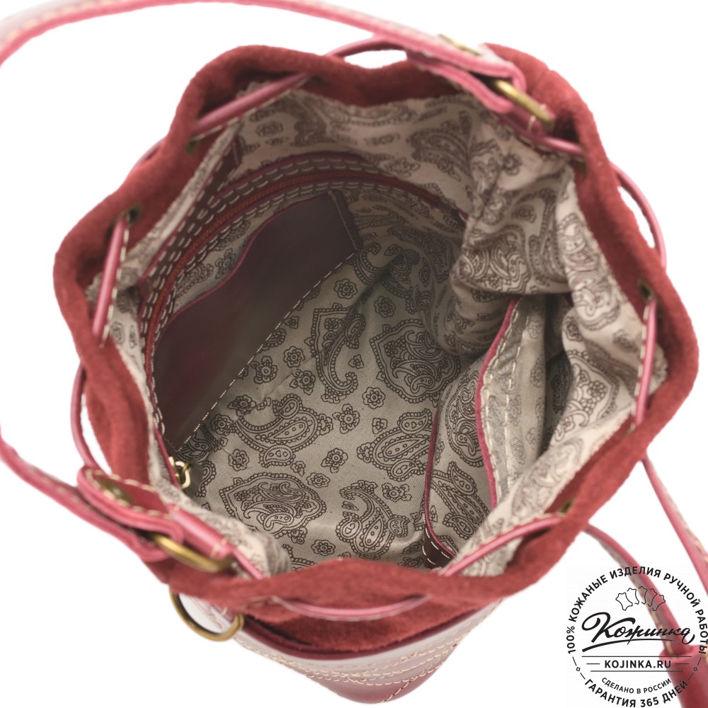 Женская кожаная сумка "Жизель" (бордо)