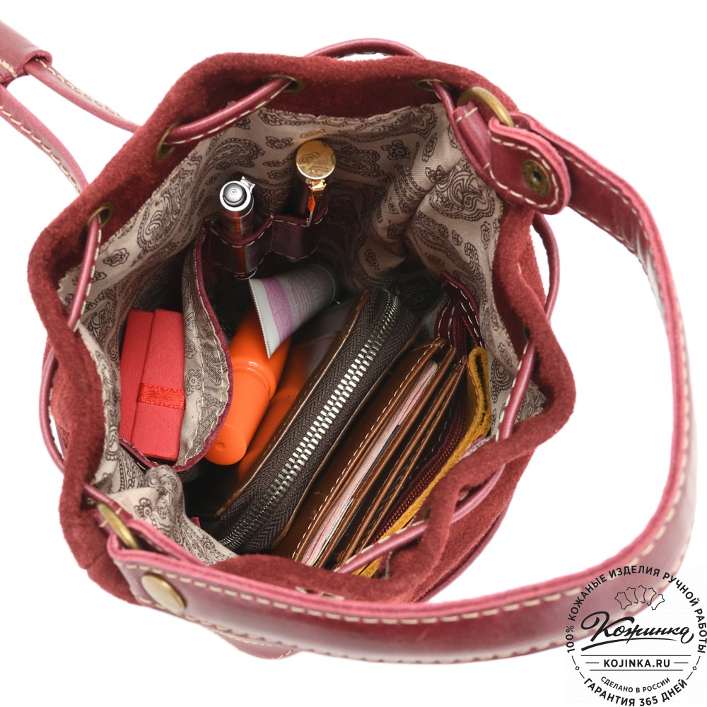 Женская кожаная сумка "Жизель" (бордо)