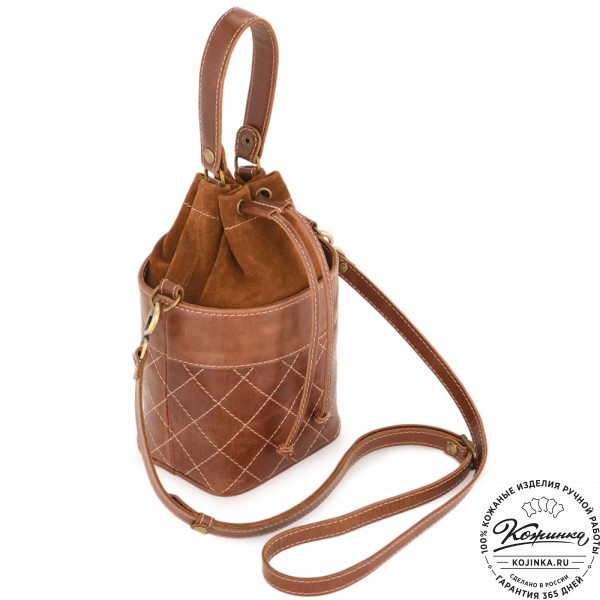 Женская кожаная сумка "Жизель" (коричневый). фото 1