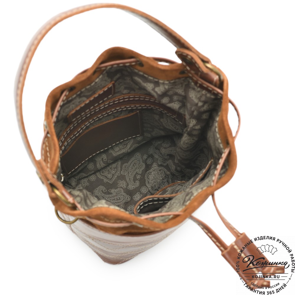 Женская кожаная сумка "Жизель" (коричневый)