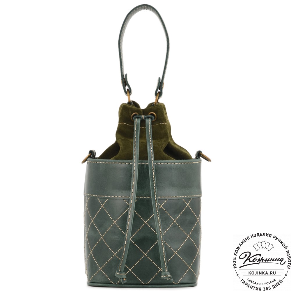 Женская кожаная сумка "Жизель" (зеленый)