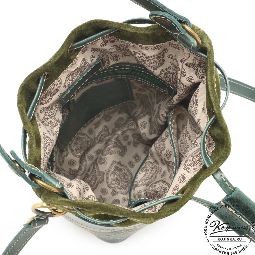 Женская кожаная сумка "Жизель" (зеленый)