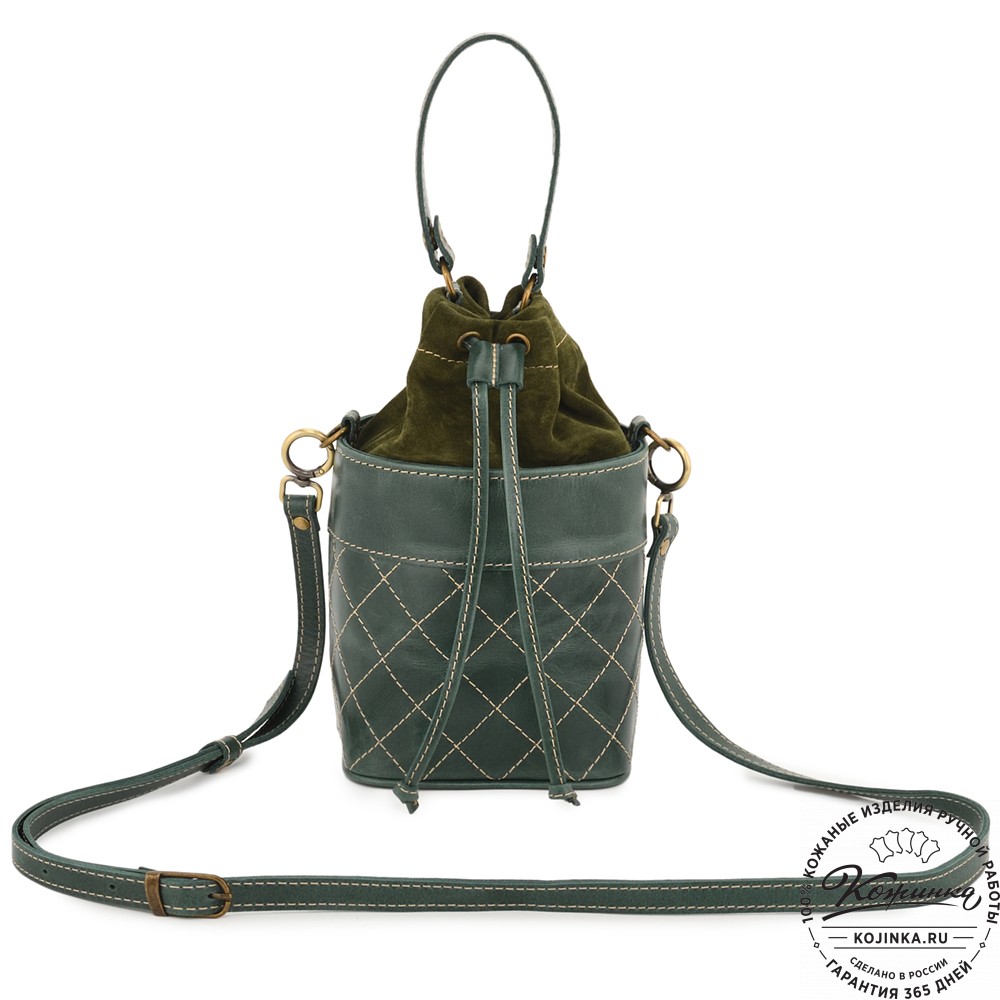 Женская кожаная сумка "Жизель" (зеленый)