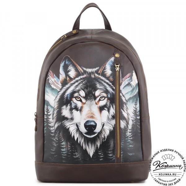 Кожаный рюкзак "Дрезден" "Волк" (коричневая гладкая кожа). фото 1