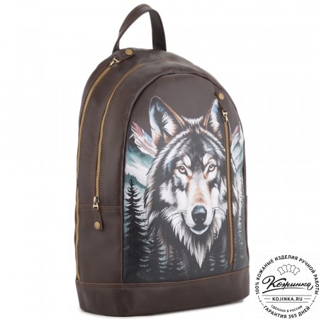 Кожаный рюкзак "Дрезден" "Волк" (коричневая гладкая кожа)