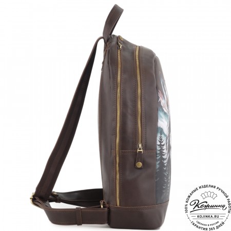 Кожаный рюкзак "Дрезден" "Волк" (коричневая гладкая кожа)