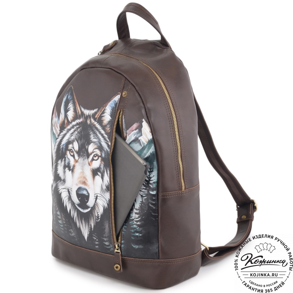 Кожаный рюкзак "Дрезден" "Волк" (коричневая гладкая кожа)