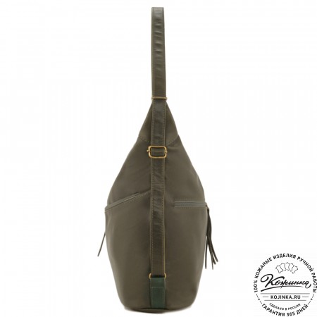 Женская кожаная сумка-трансформер "Ливадия" (хаки гладкая кожа) 