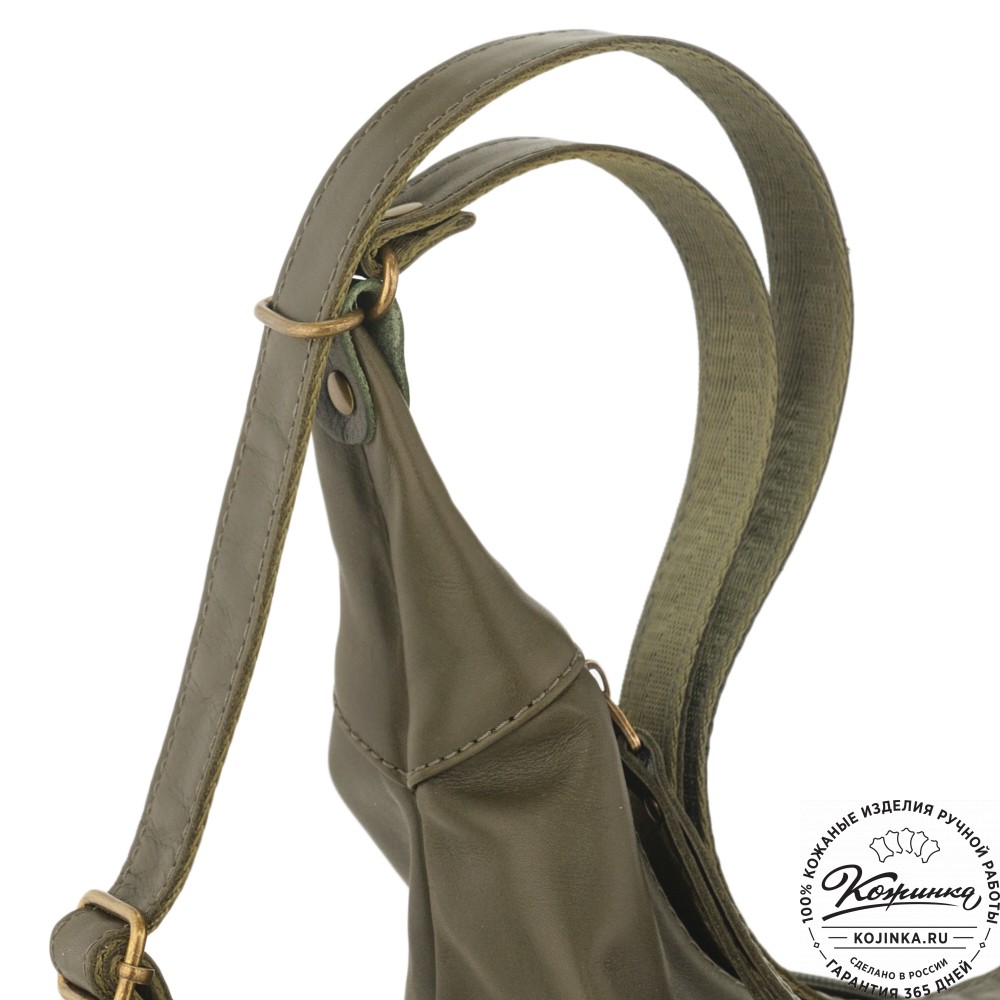 Женская кожаная сумка-трансформер "Ливадия" (хаки гладкая кожа) 