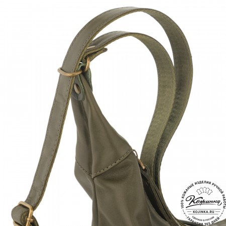 Женская кожаная сумка-трансформер "Ливадия" (хаки гладкая кожа) 