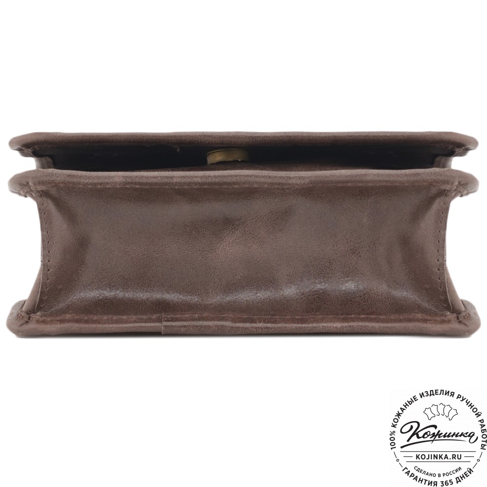 Кожаная сумка через плечо "Митчел мини" (темно-коричневая антик)