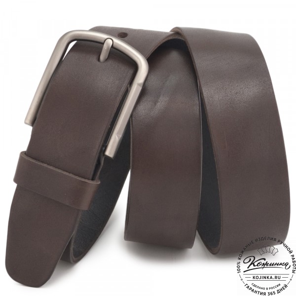 Кожаный ремень "Канзас" (коричневый). фото 1