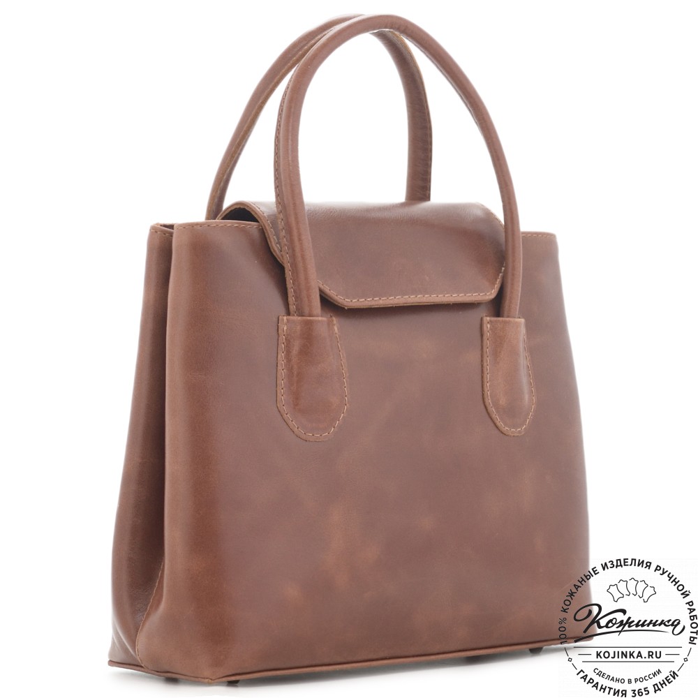 Женская кожаная сумка "Ванесса" (коньяк глянец)