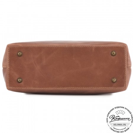 Женская кожаная сумка "Ванесса" (коньяк глянец)