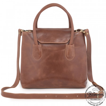 Женская кожаная сумка "Ванесса" (коньяк глянец)