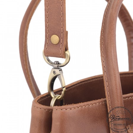 Женская кожаная сумка "Ванесса" (коньяк глянец)