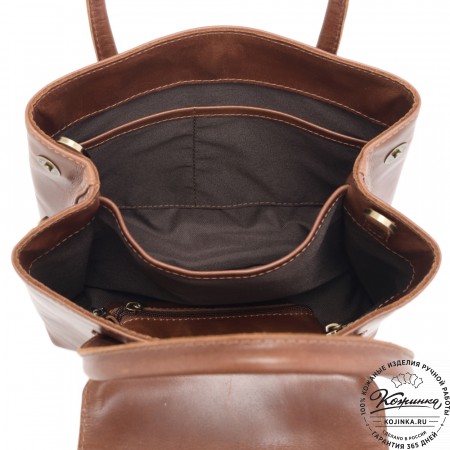 Женская кожаная сумка "Ванесса" (коньяк глянец)