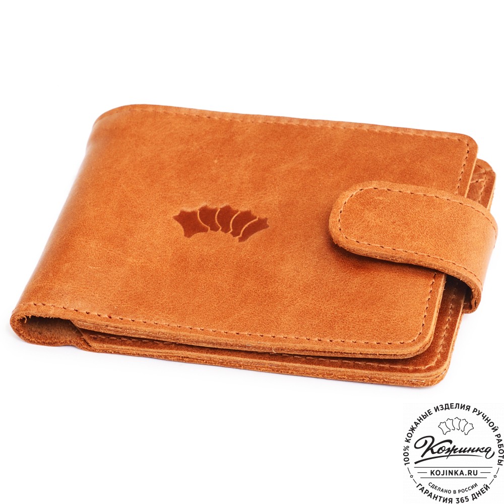 Кожаное портмоне Италия (кэмэл)